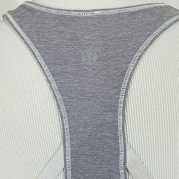Lululemon Take 2 Gray and White Striped Sports bra - Picture 4 of 4